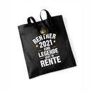 Baumwolltasche "Rentner / Rentnerin 2021 - Eine Legende geht in Rente" - Objectzz