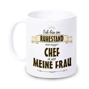 Tasse "Ich bin im Ruhestand - mein einziger Chef ist jetzt meine Frau" - Objectzz