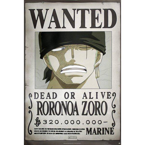 One Piece Poster Wanted Roronoa Zoro - Objectzz