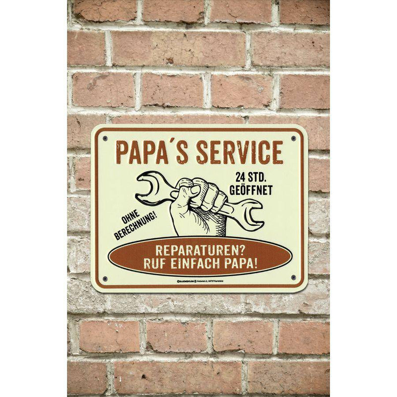 Papa's Service Blechschild - Objectzz