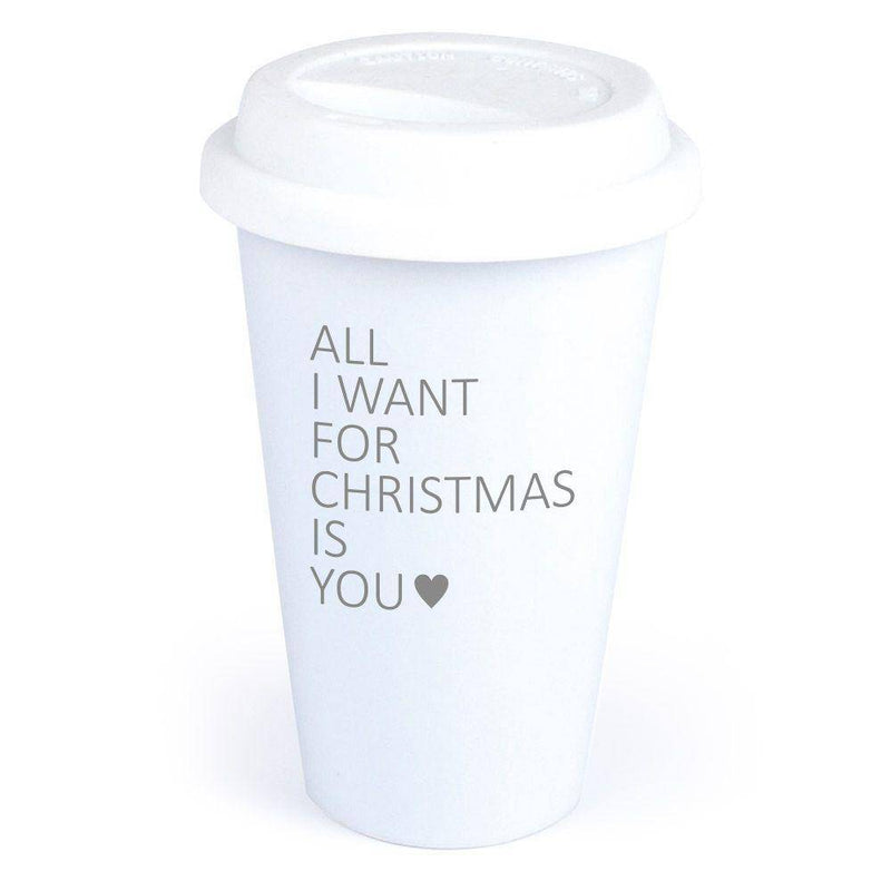 Coffee-to-go Becher "All I want for Christmas is you" , verschiedene Designs - Objectzz