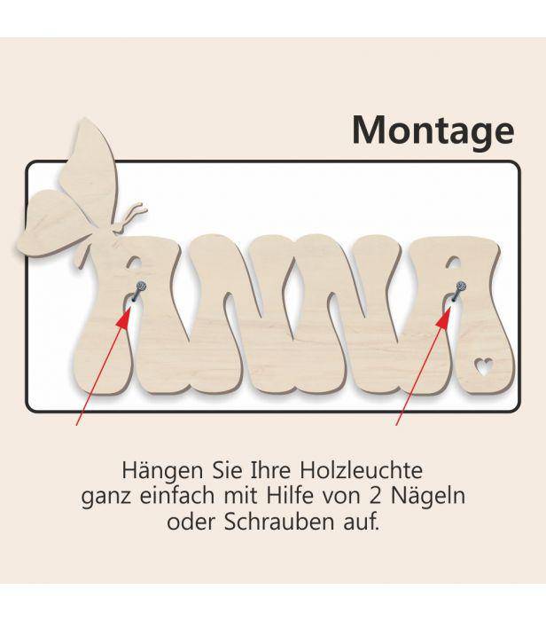 LED-Holzlampe Unendliche Liebe, personalisiert - Objectzz