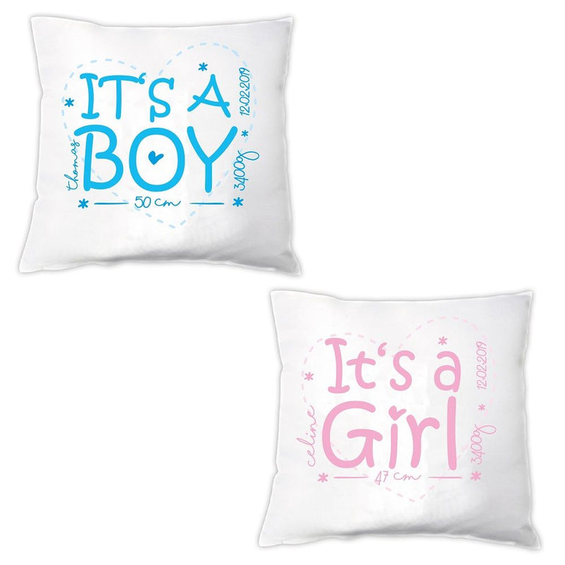 Personalisiertes Kissen "It's a Boy / Girl"