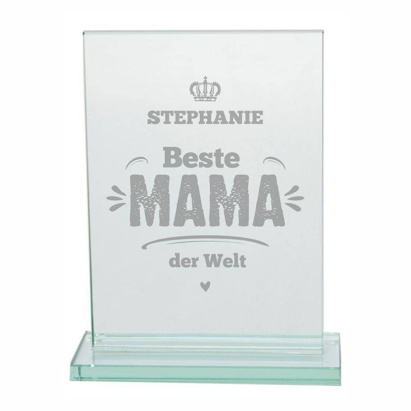 Glas-Tafel: Beste Mama der Welt, personalisiert - Objectzz