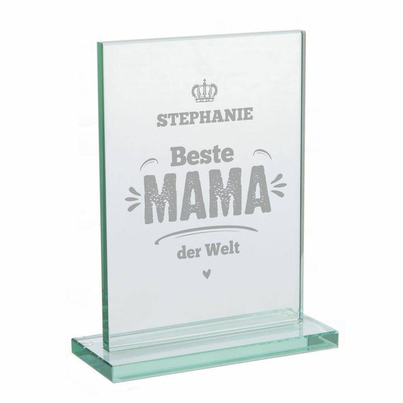 Glas-Tafel: Beste Mama der Welt, personalisiert - Objectzz