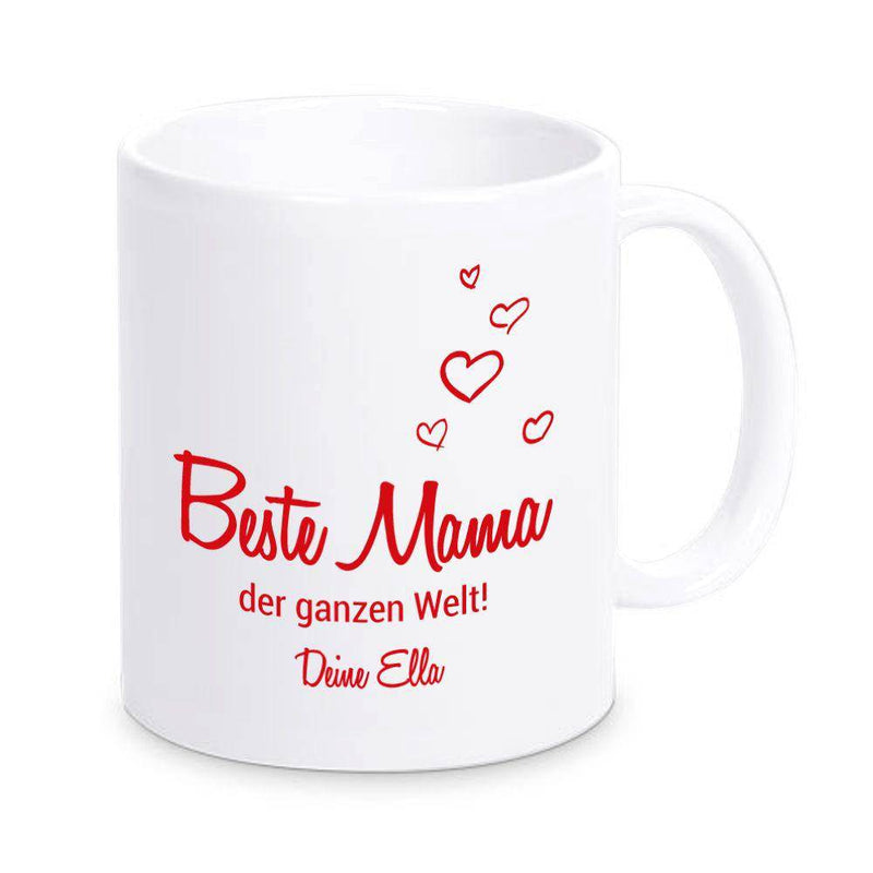 Tasse: Beste Mama der ganzen Welt, personalisiert - Objectzz
