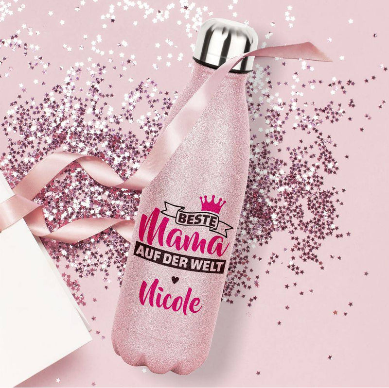 Edelstahlflasche - Beste Mama der Welt, personalisiert - Objectzz