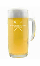 Personalisierter Bierkrug "Grillmeister" mit Name - in verschiedenen Größen - Objectzz