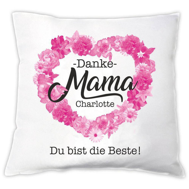 Personalisiertes Kissen "Danke Mama - Du bist die Beste!" - Objectzz