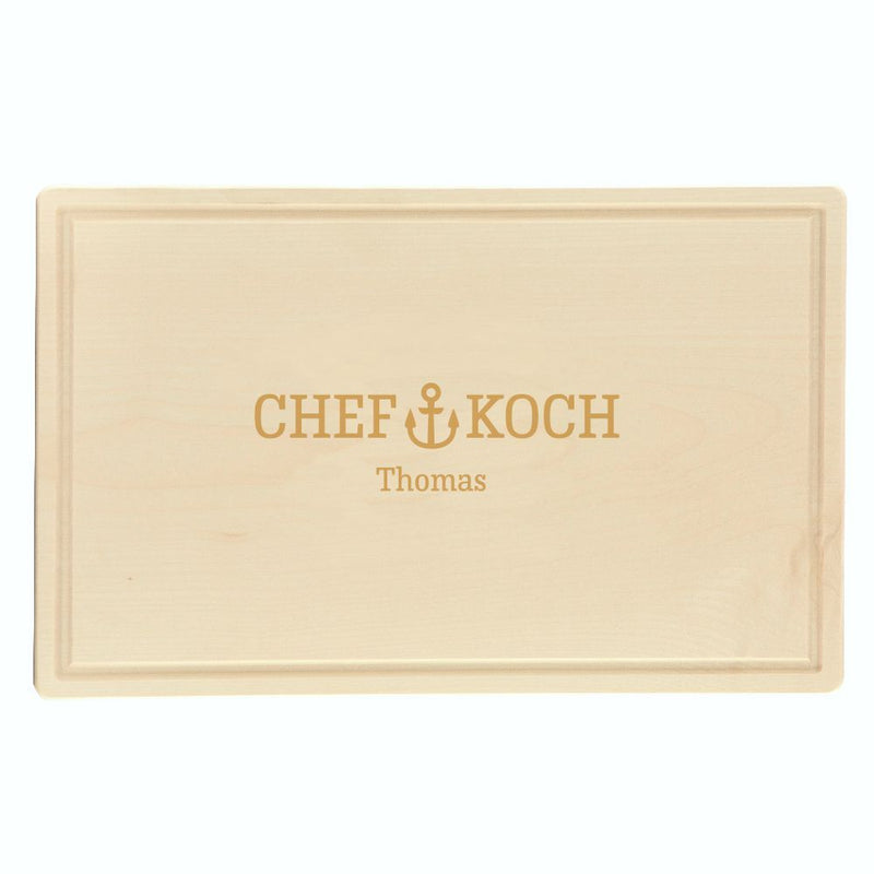 Schneidebrett "Chefkoch / Chefköchin" - personalisiert