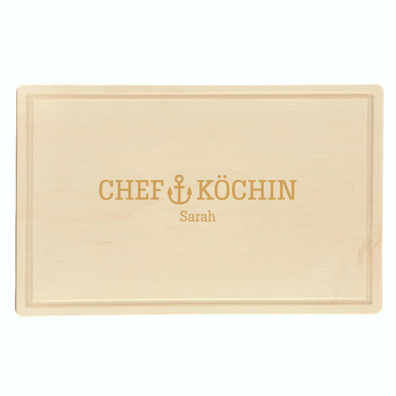 Schneidebrett "Chefkoch / Chefköchin" - personalisiert