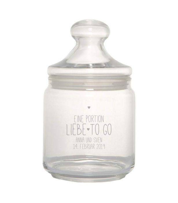 Keks- / Bonbonglas: Liebe to go - personalisiert - Objectzz
