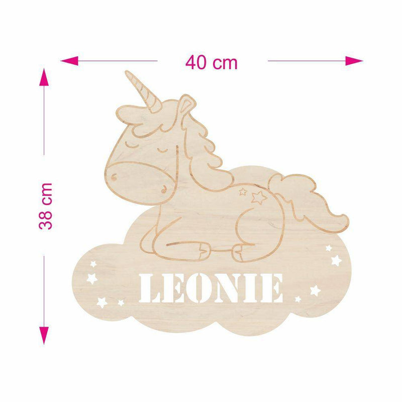 Personalisierte Holzlampe "Einhorn" - Objectzz