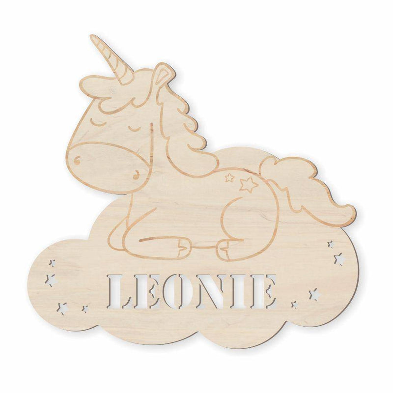 Personalisierte Holzlampe "Einhorn" - Objectzz