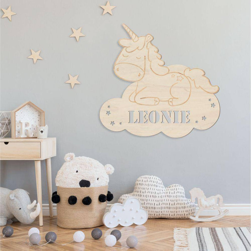 Personalisierte Holzlampe "Einhorn" - Objectzz