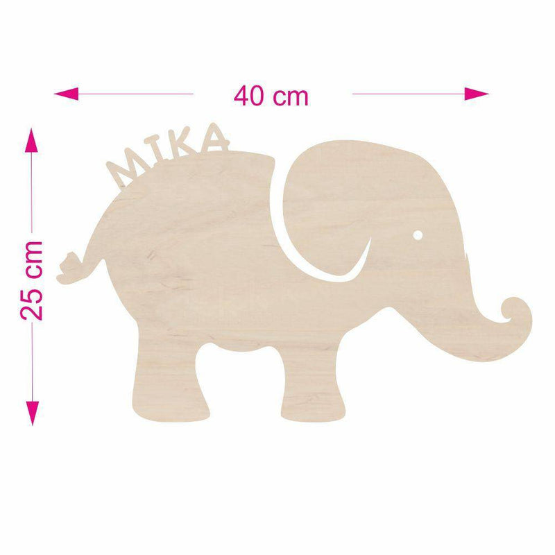 Personalisierte Holzlampe "Elefant" - Objectzz