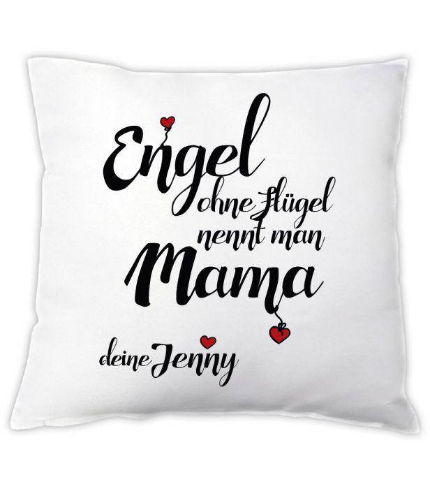 Kissen: Engel ohne Flügel nennt man Mama, personalisiert - Objectzz