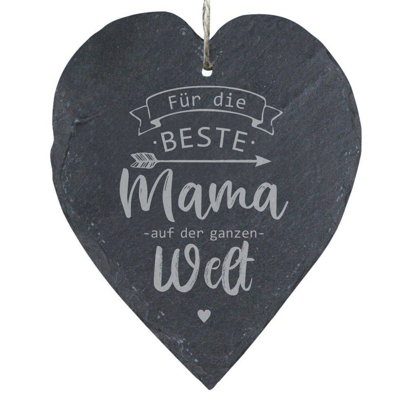 Schiefernherz für unsere liebe Mama, versch. Motive - Objectzz