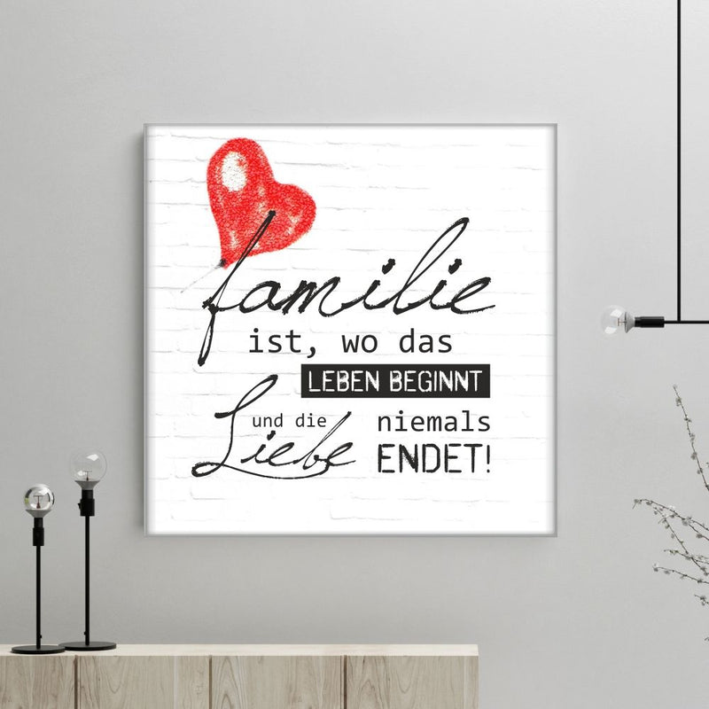 Leinwand "Familie - wo das Leben beginnt"