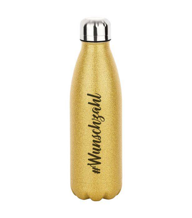 Personalisierte Glitzerflasche mit Wunschzahl - Objectzz