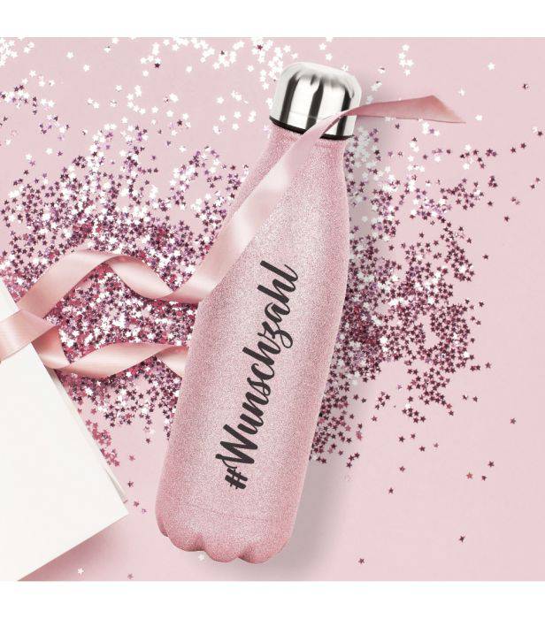 Personalisierte Glitzerflasche mit Wunschzahl - Objectzz