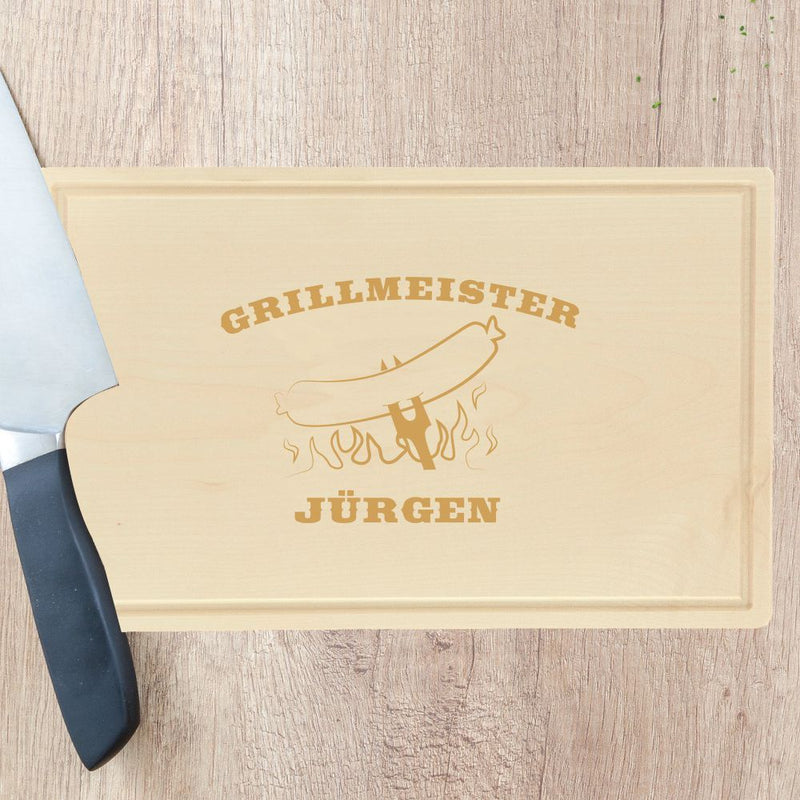 Schneidebrett "Grillmeister + Bratwurst" - personalisiert