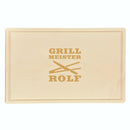 Schneidebrett "Grillmeister mit Grillzangen" - personalisiert