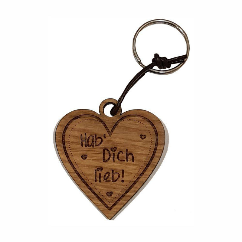 Schlüsselanhänger Holz: Hab dich lieb - Objectzz