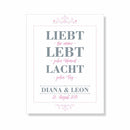 Personalisiertes Poster "Liebt, Lebt, Lacht"