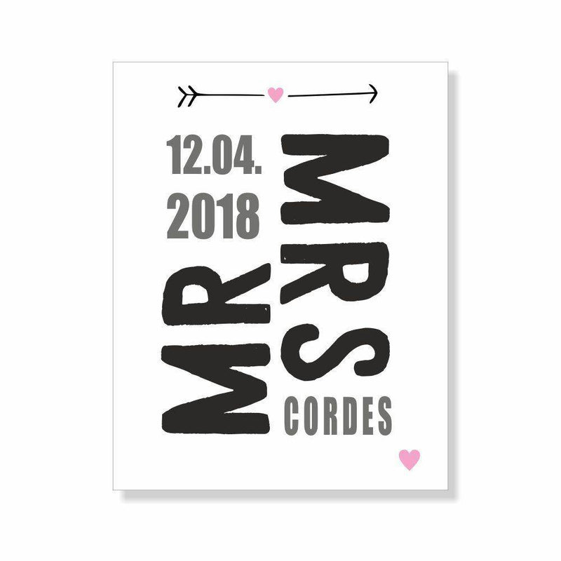 Poster Mr. & Mrs. - personalisiert - Objectzz