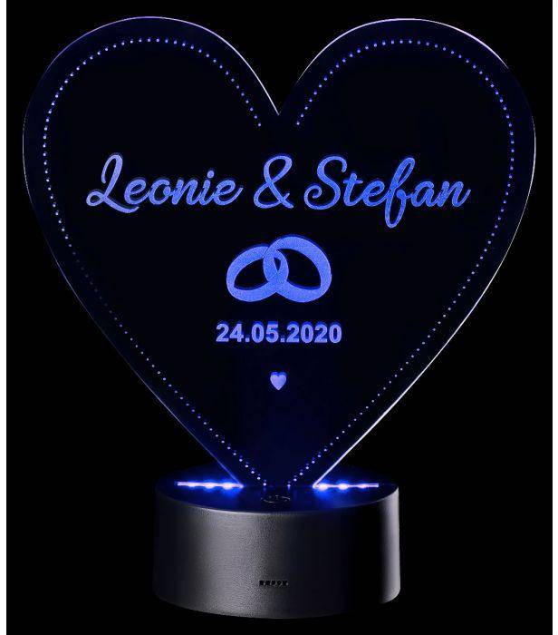 LED-Leuchte: Ringe, personalisiert - Objectzz