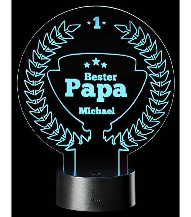 LED-Lampe: Bester Papa, personalisiert - Objectzz