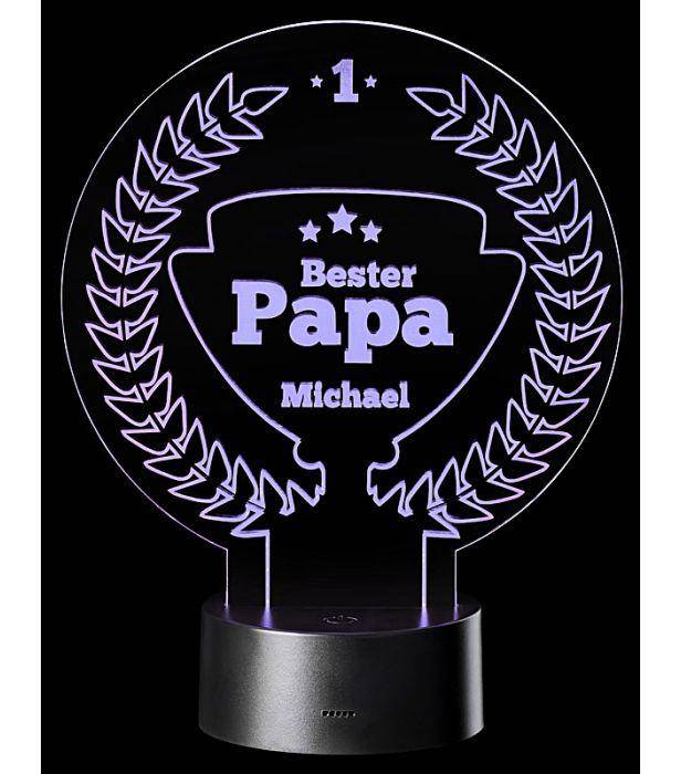 LED-Lampe: Bester Papa, personalisiert - Objectzz