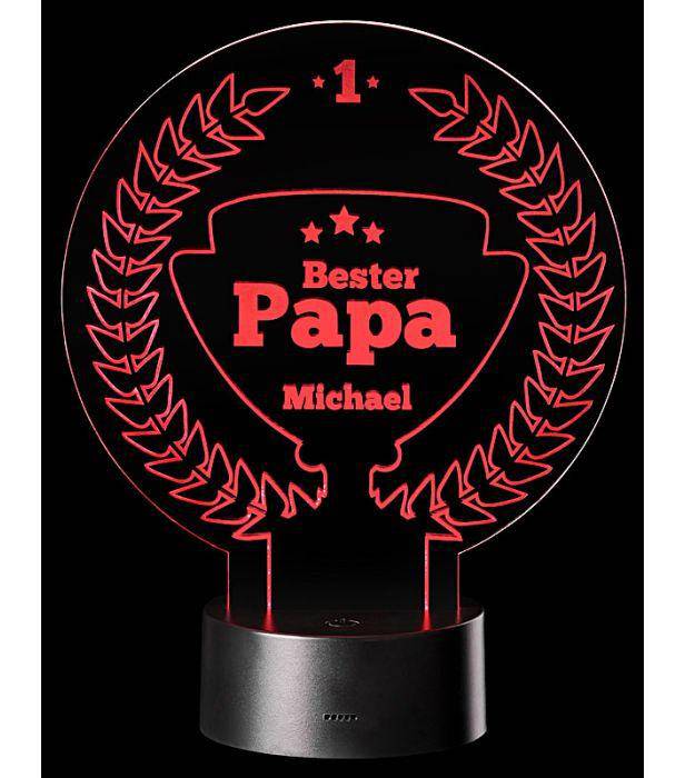 LED-Lampe: Bester Papa, personalisiert - Objectzz