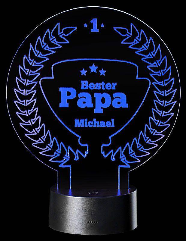 LED-Lampe: Bester Papa, personalisiert - Objectzz