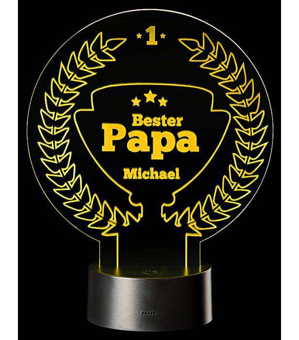 LED-Lampe: Bester Papa, personalisiert - Objectzz