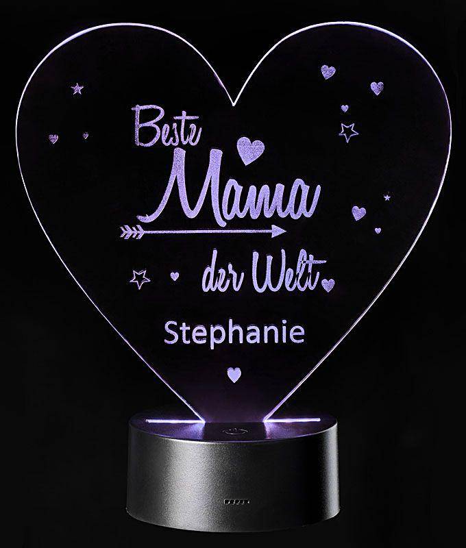 LED-Lampe: Beste Mama der Welt, personalisiert - Objectzz