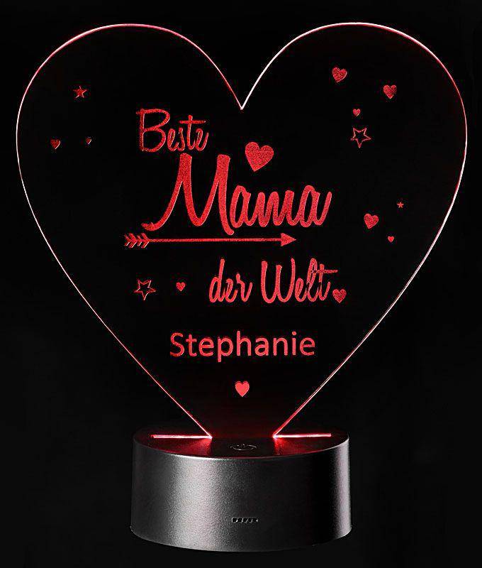 LED-Lampe: Beste Mama der Welt, personalisiert - Objectzz