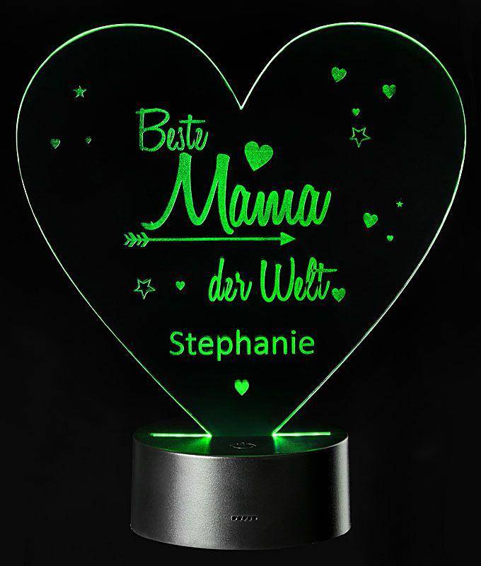 LED-Lampe: Beste Mama der Welt, personalisiert - Objectzz