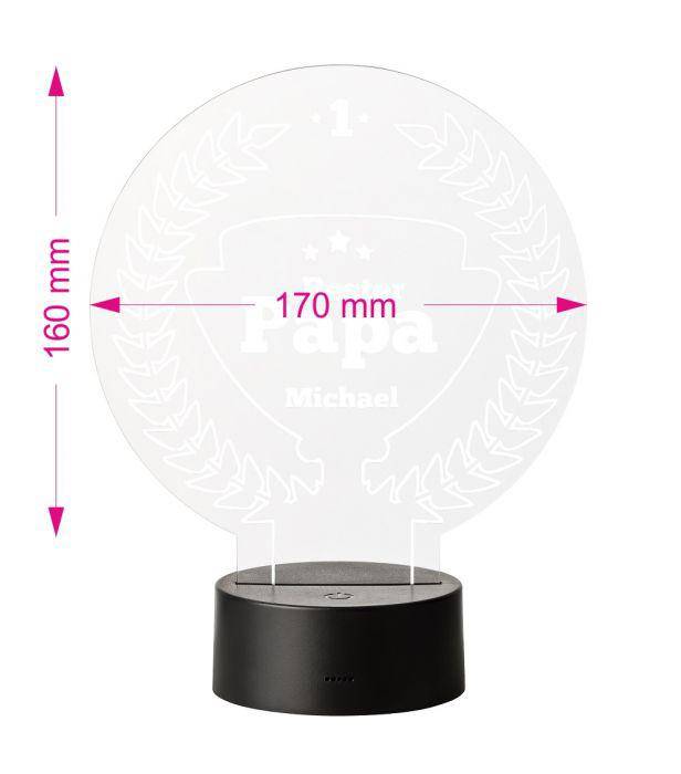 LED-Lampe: Bester Papa, personalisiert - Objectzz