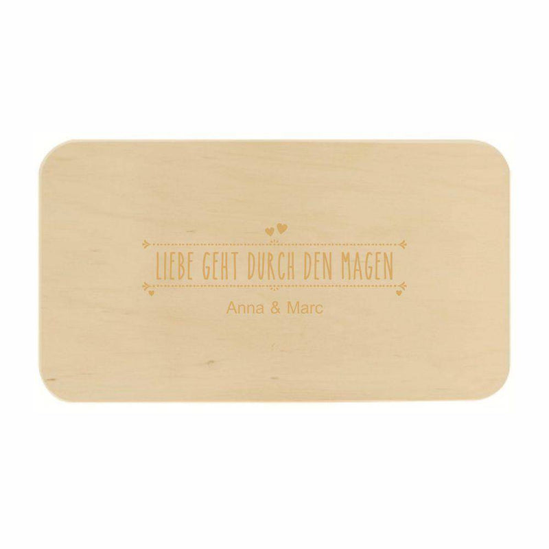 Frühstücksbrettchen: Liebe geht durch den Magen, personalisiert - Objectzz