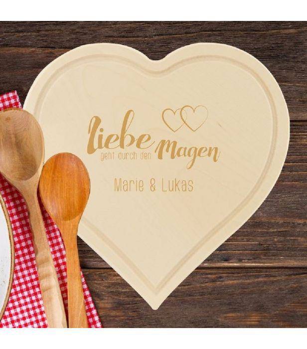 Schneidebrett: Liebe geht durch den Magen, personalisiert - Objectzz