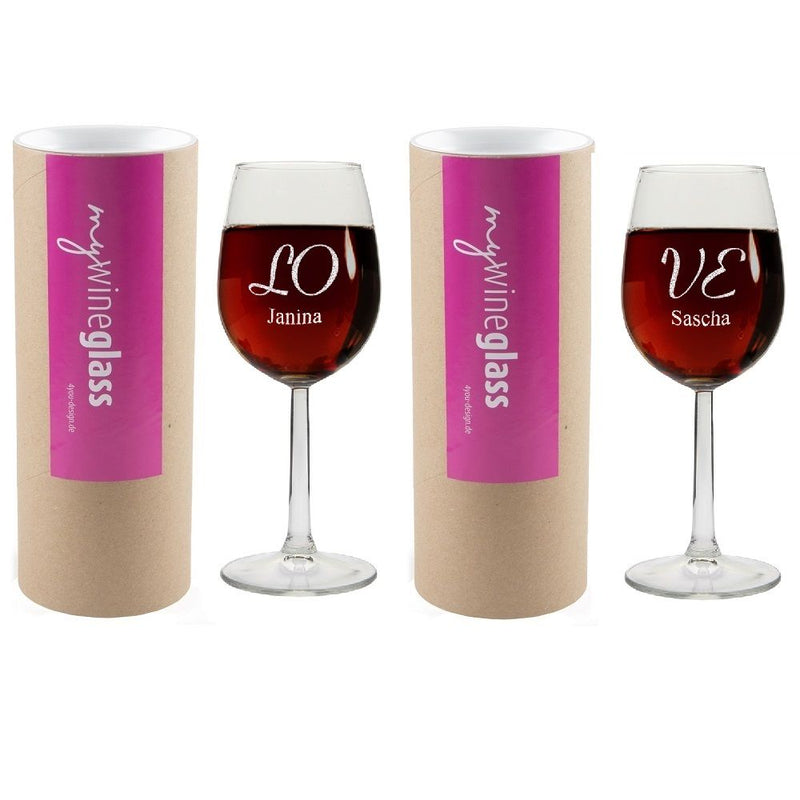 Weingläser Set "LOVE" - personalisiert