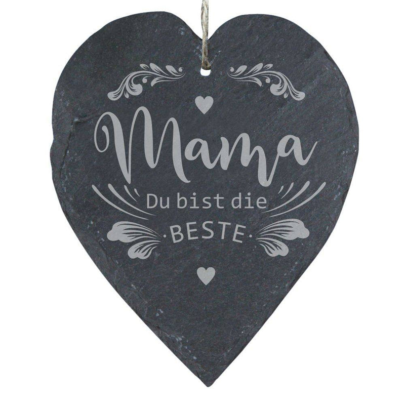 Schiefernherz für unsere liebe Mama, versch. Motive - Objectzz
