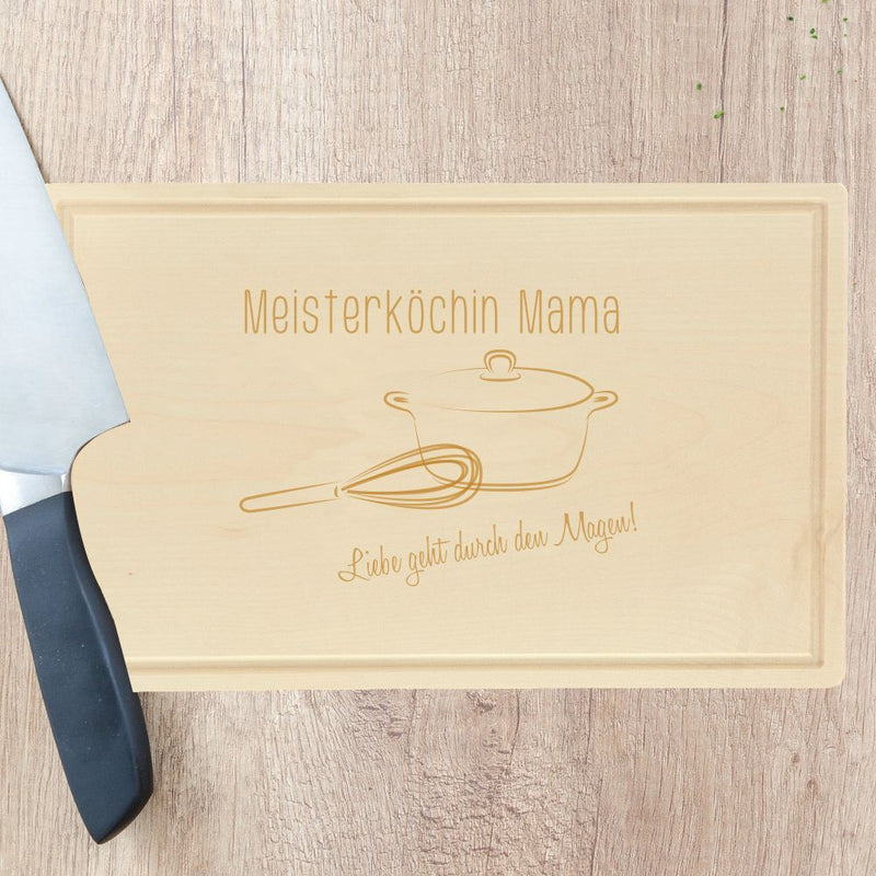 Schneidebrett "Liebe geht durch den Magen" - personalisiert