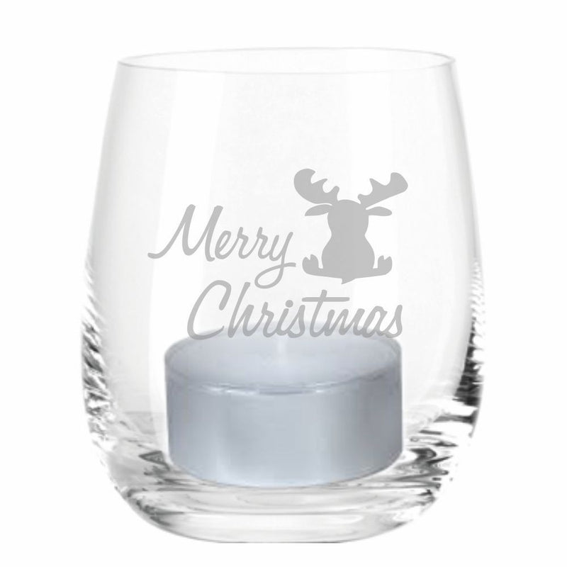 Windlicht "Merry Christmas" (Elch)