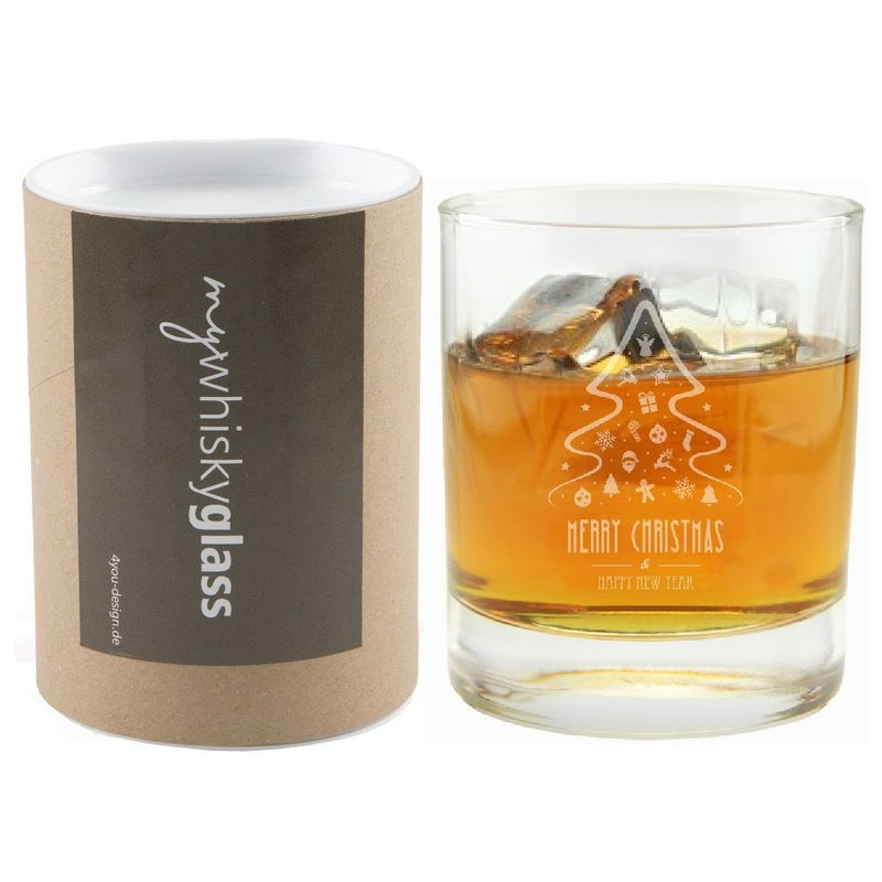 Whiskyglas "Merry Christmas" (Tannenbaum)