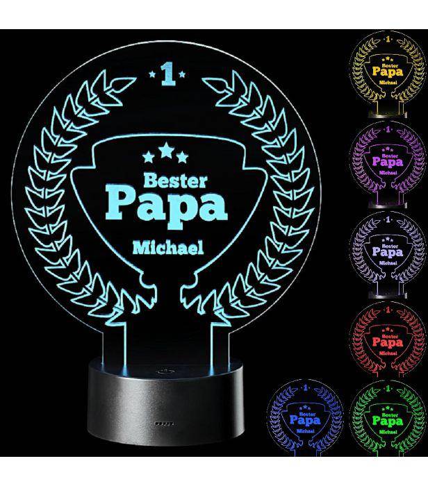 LED-Lampe: Bester Papa, personalisiert - Objectzz