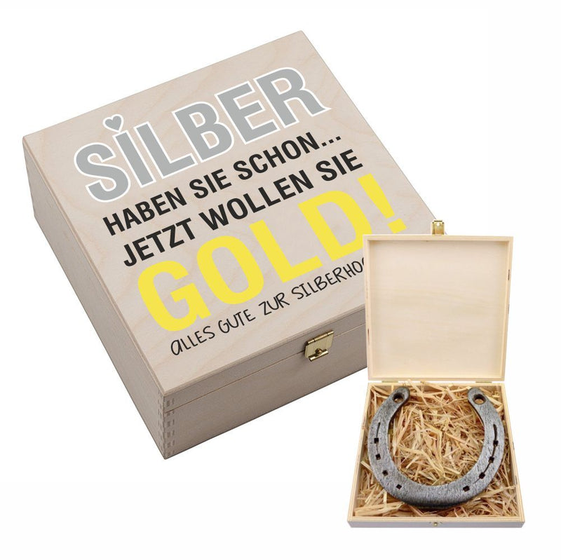 Hufeisen-Box "Alles Gute zur Silberhochzeit!"