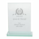 Glas-Tafel "Zur Silbernen Hochzeit", personalisiert - Objectzz